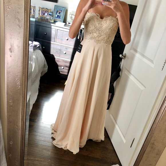 lulus champagne bridesmaid dress Stretch Satin One Shoulder Sleeveless Bridesmaid Dress| Plus Size main image 1